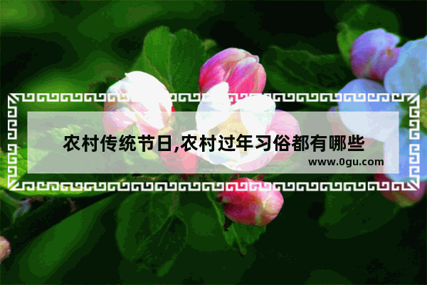 农村传统节日,农村过年习俗都有哪些