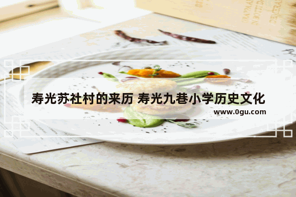 寿光苏社村的来历 寿光九巷小学历史文化