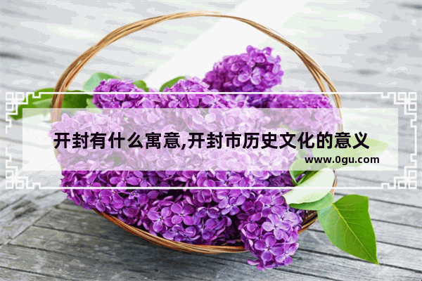 开封有什么寓意,开封市历史文化的意义