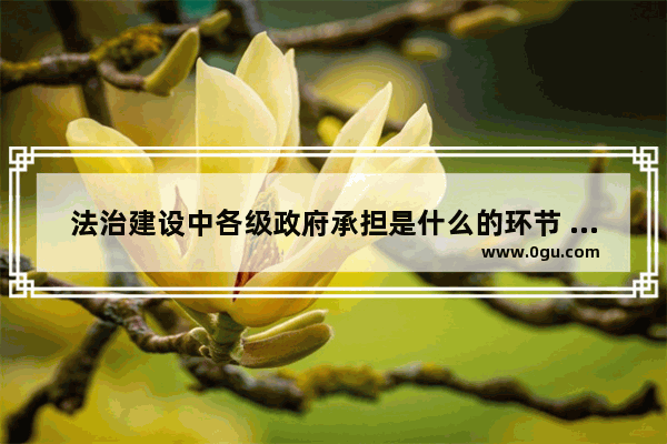法治建设中各级政府承担是什么的环节 为推进法治建设历史人物