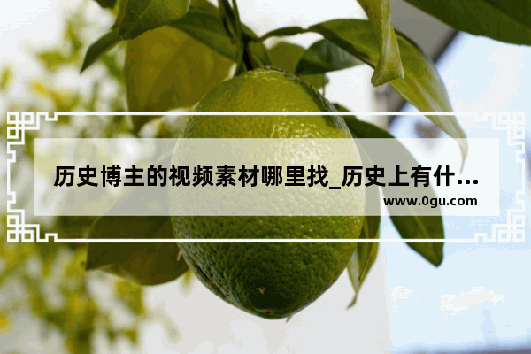 历史博主的视频素材哪里找_历史上有什么人物是懂得欣赏别人的例子