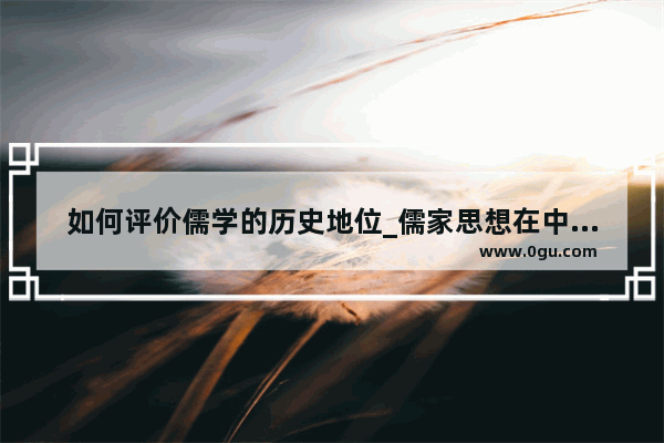 如何评价儒学的历史地位_儒家思想在中国文化中的地位如何