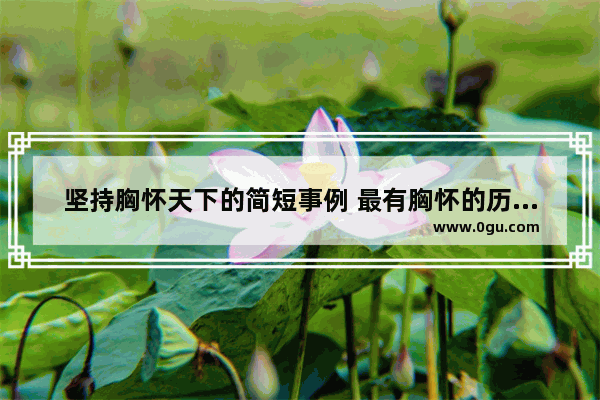 坚持胸怀天下的简短事例 最有胸怀的历史人物事迹