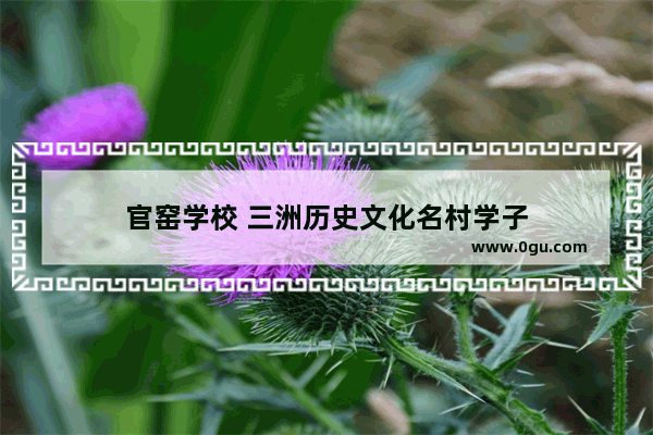 官窑学校 三洲历史文化名村学子