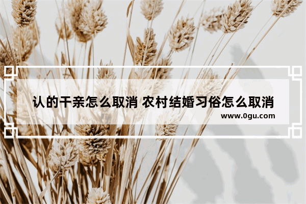 认的干亲怎么取消 农村结婚习俗怎么取消
