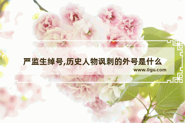 严监生绰号,历史人物讽刺的外号是什么
