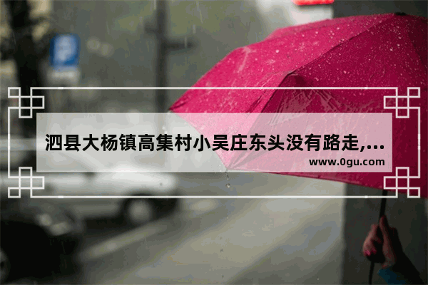 泗县大杨镇高集村小吴庄东头没有路走,亳州大扬镇历史文化遗址