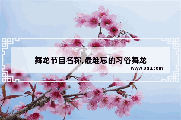 舞龙节目名称,最难忘的习俗舞龙