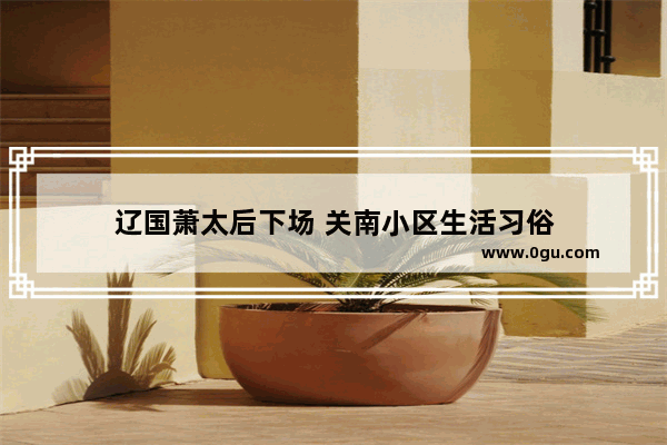 辽国萧太后下场 关南小区生活习俗