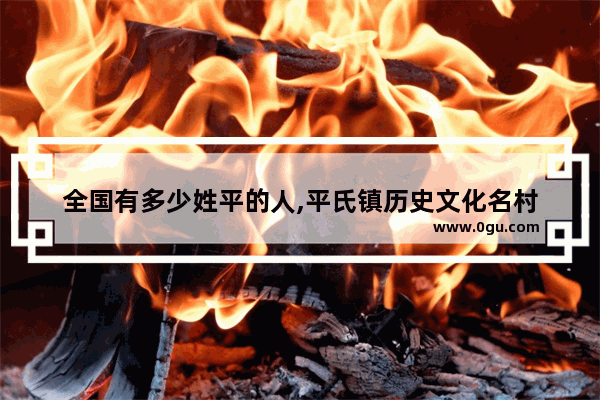 全国有多少姓平的人,平氏镇历史文化名村