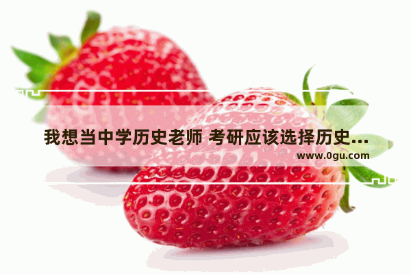 我想当中学历史老师 考研应该选择历史学还是学科教育(历史),历史文化专业怎么样考研