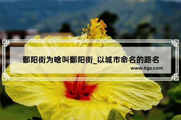 鄱阳街为啥叫鄱阳街_以城市命名的路名