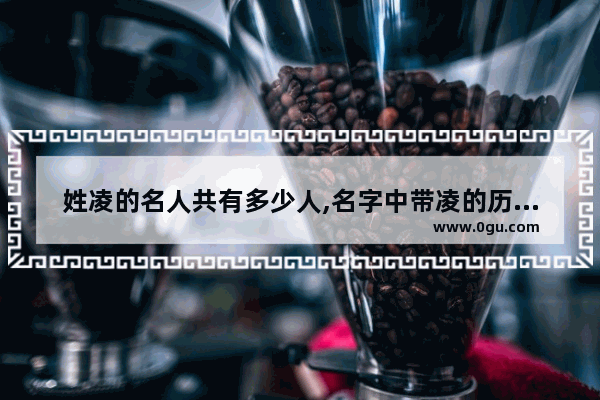 姓凌的名人共有多少人,名字中带凌的历史人物