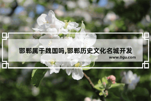 邯郸属于魏国吗,邯郸历史文化名城开发
