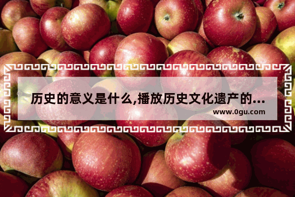 历史的意义是什么,播放历史文化遗产的意义