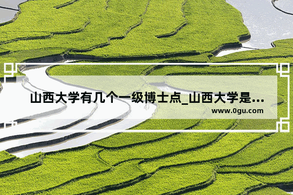 山西大学有几个一级博士点_山西大学是否进入双一流