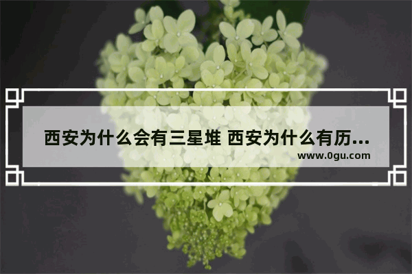 西安为什么会有三星堆 西安为什么有历史文化遗迹