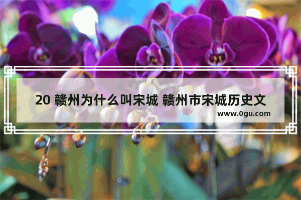 20 赣州为什么叫宋城 赣州市宋城历史文化演变