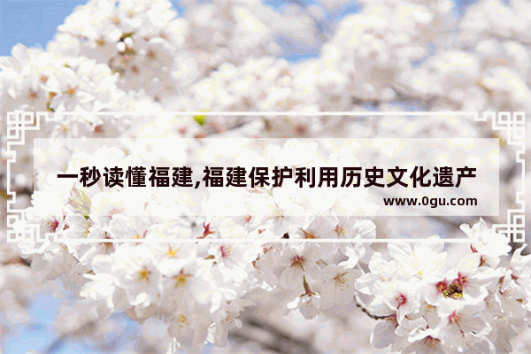 一秒读懂福建,福建保护利用历史文化遗产