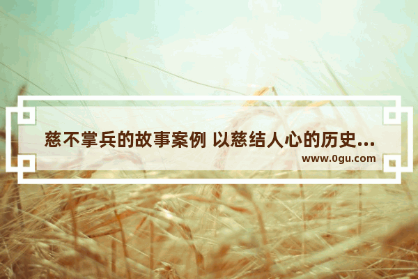 慈不掌兵的故事案例 以慈结人心的历史故事
