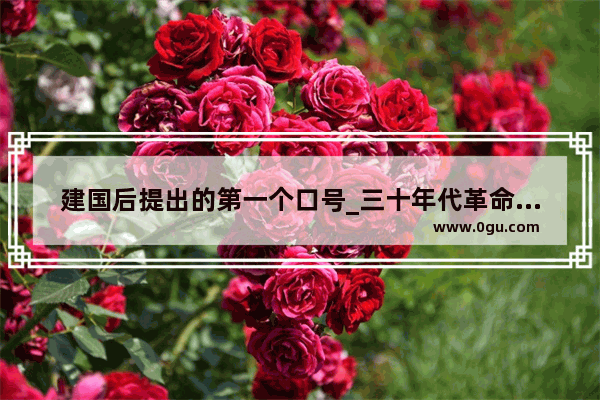 建国后提出的第一个口号_三十年代革命文学口号由谁提出