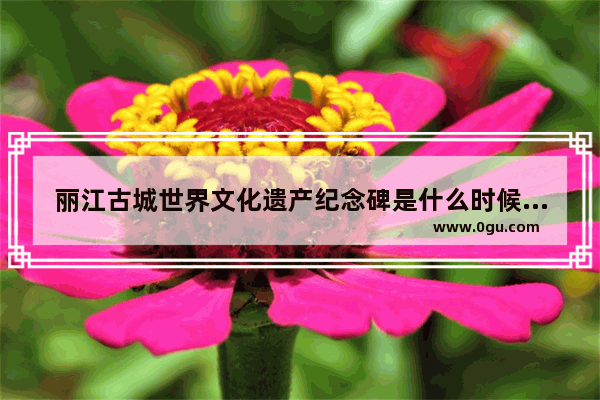 丽江古城世界文化遗产纪念碑是什么时候写的,丽江古城世界历史遗产