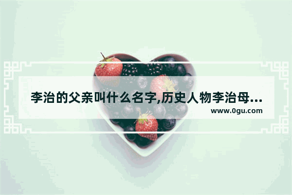 李治的父亲叫什么名字,历史人物李治母亲的画像