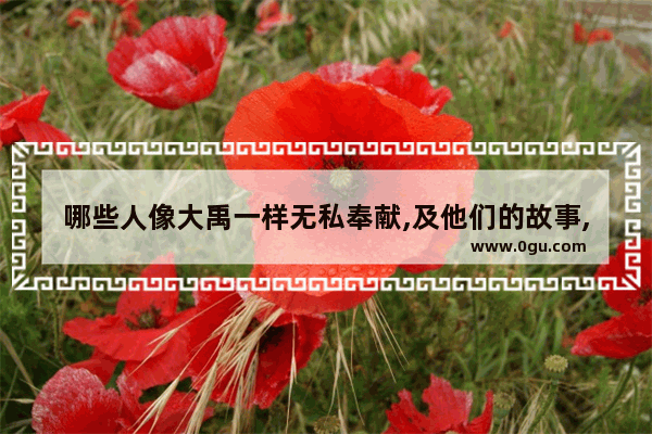 哪些人像大禹一样无私奉献,及他们的故事,中国历史上无私奉献的历史