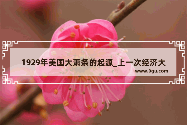 1929年美国大萧条的起源_上一次经济大萧条是哪一年