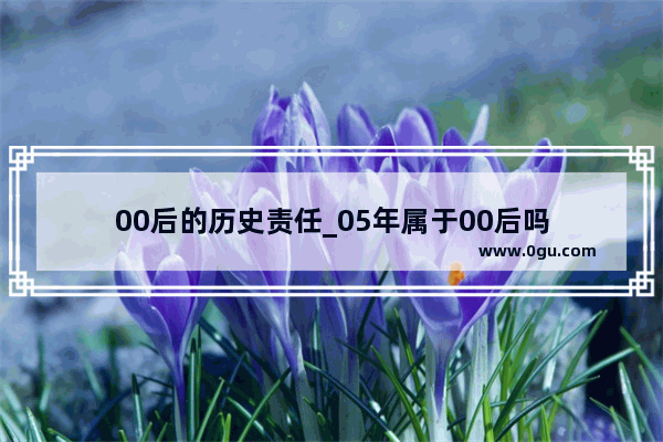 00后的历史责任_05年属于00后吗
