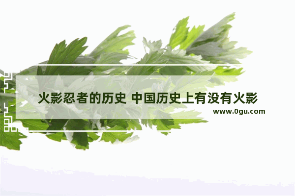 火影忍者的历史 中国历史上有没有火影