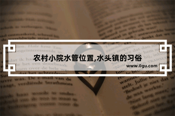 农村小院水管位置,水头镇的习俗