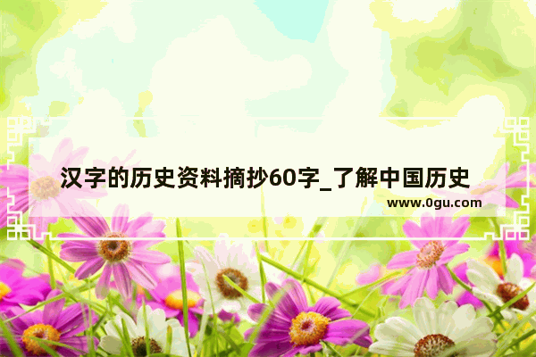 汉字的历史资料摘抄60字_了解中国历史 文化遗产摘抄