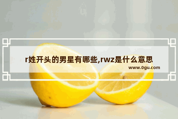 r姓开头的男星有哪些,rwz是什么意思