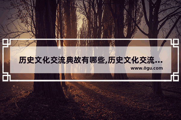 历史文化交流典故有哪些,历史文化交流典故有哪些