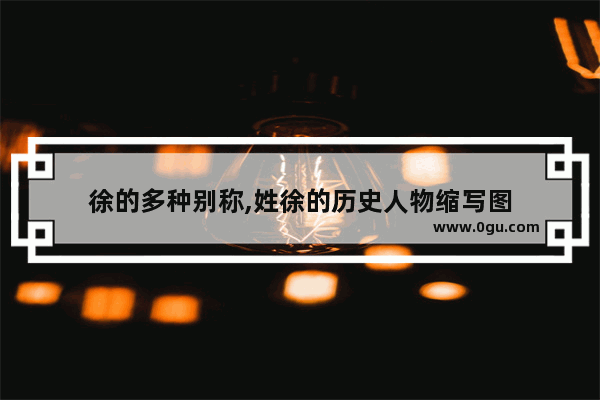 徐的多种别称,姓徐的历史人物缩写图