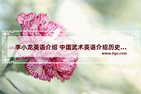 李小龙英语介绍 中国武术英语介绍历史人物