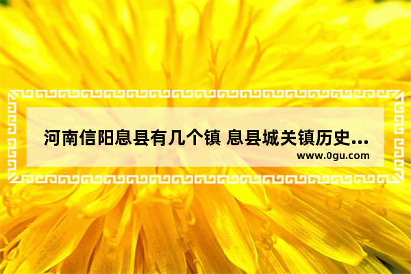 河南信阳息县有几个镇 息县城关镇历史人物