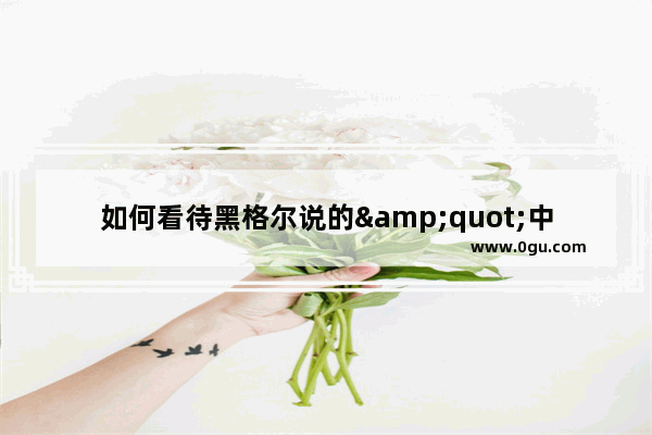 如何看待黑格尔说的&quot;中国的历史从本质上看就是没有历史