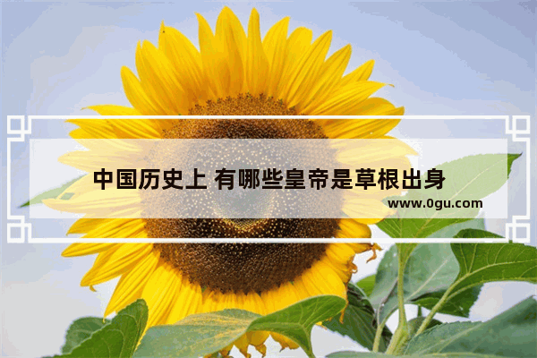 中国历史上 有哪些皇帝是草根出身
