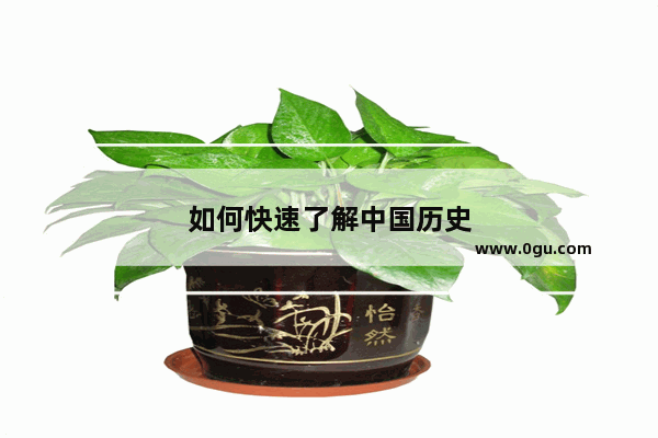 如何快速了解中国历史