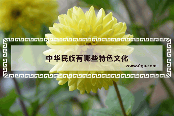 中华民族有哪些特色文化