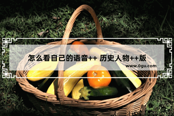 怎么看自己的语音++ 历史人物++版