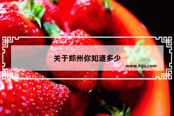 关于郑州你知道多少
