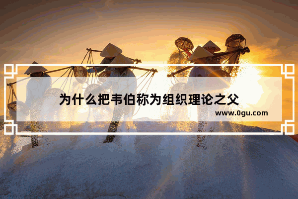 为什么把韦伯称为组织理论之父