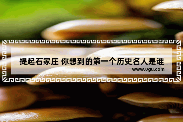 提起石家庄 你想到的第一个历史名人是谁