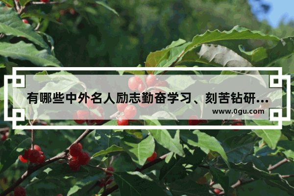 有哪些中外名人励志勤奋学习、刻苦钻研的故事