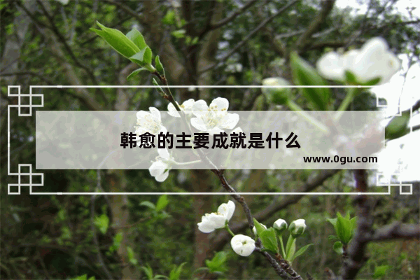 韩愈的主要成就是什么
