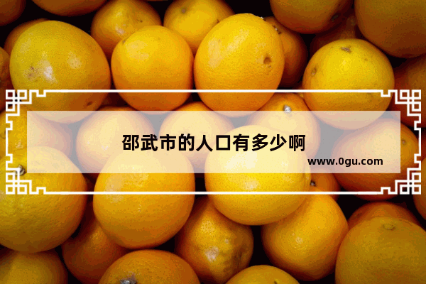 邵武市的人口有多少啊