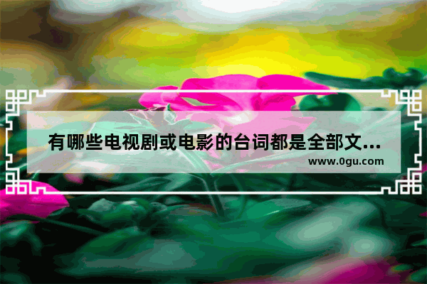 有哪些电视剧或电影的台词都是全部文言文的